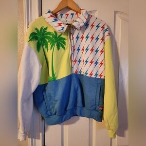 Aviator Nation Palm Tree and Lightning Bolt Sweatshirt (RARE)